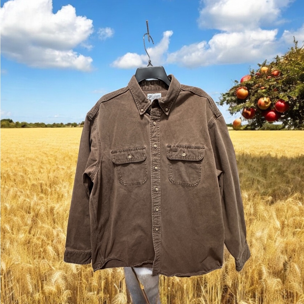 Carhartt Brown Lightweight Shirt Jacket with Relaxed Fit size xl